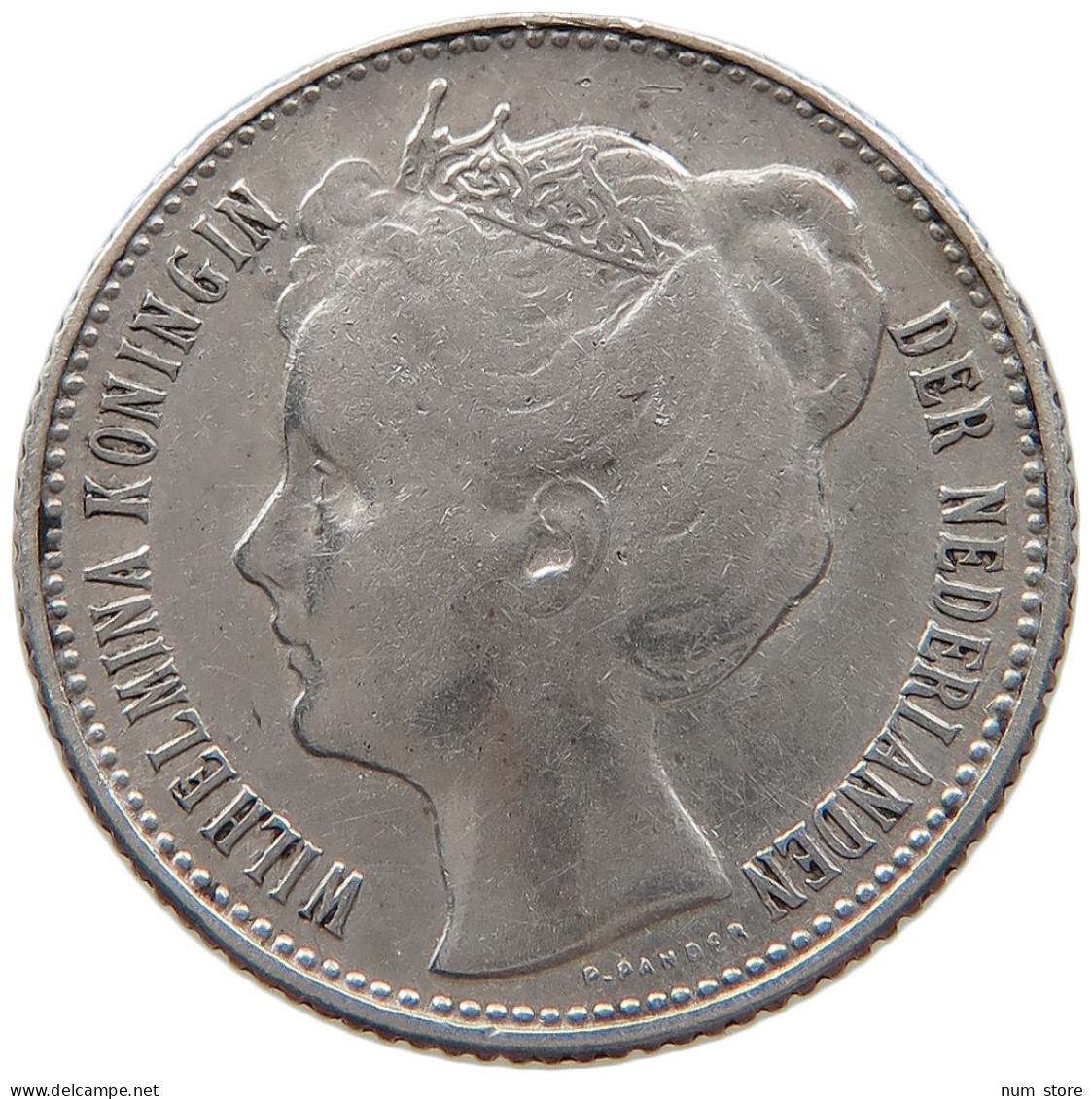 NETHERLANDS 1/2 GULDEN 1907 Wilhelmina 1890-1948 #t143 0577 - 1/2 Gulden