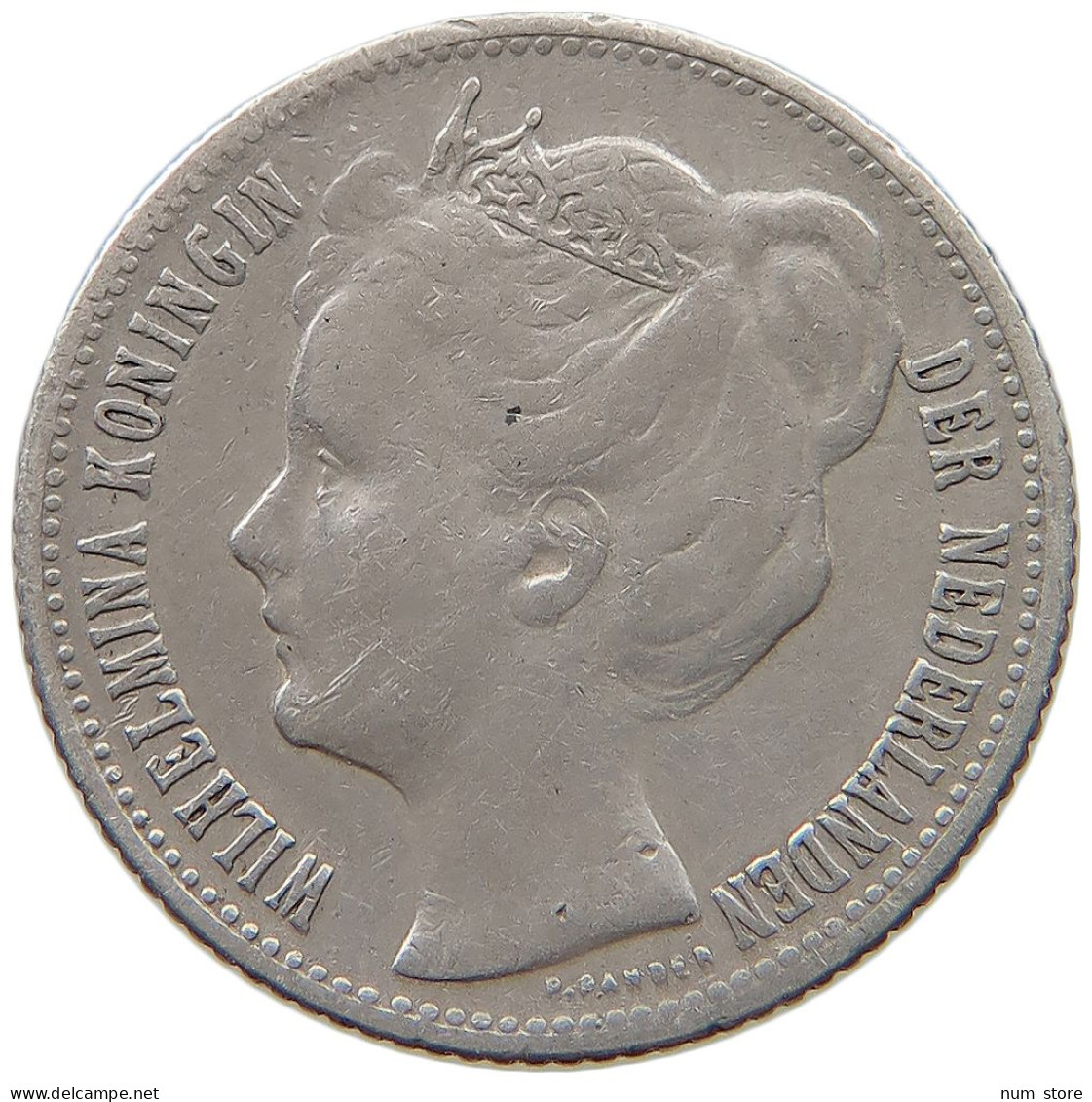 NETHERLANDS 1/2 GULDEN 1898 Wilhelmina 1890-1948 #t095 0397 - 1/2 Gulden