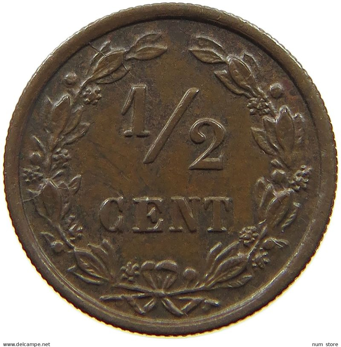 NETHERLANDS 1/2 CENT 1900 Wilhelmina 1890-1948 #a015 0253 - 0.5 Cent