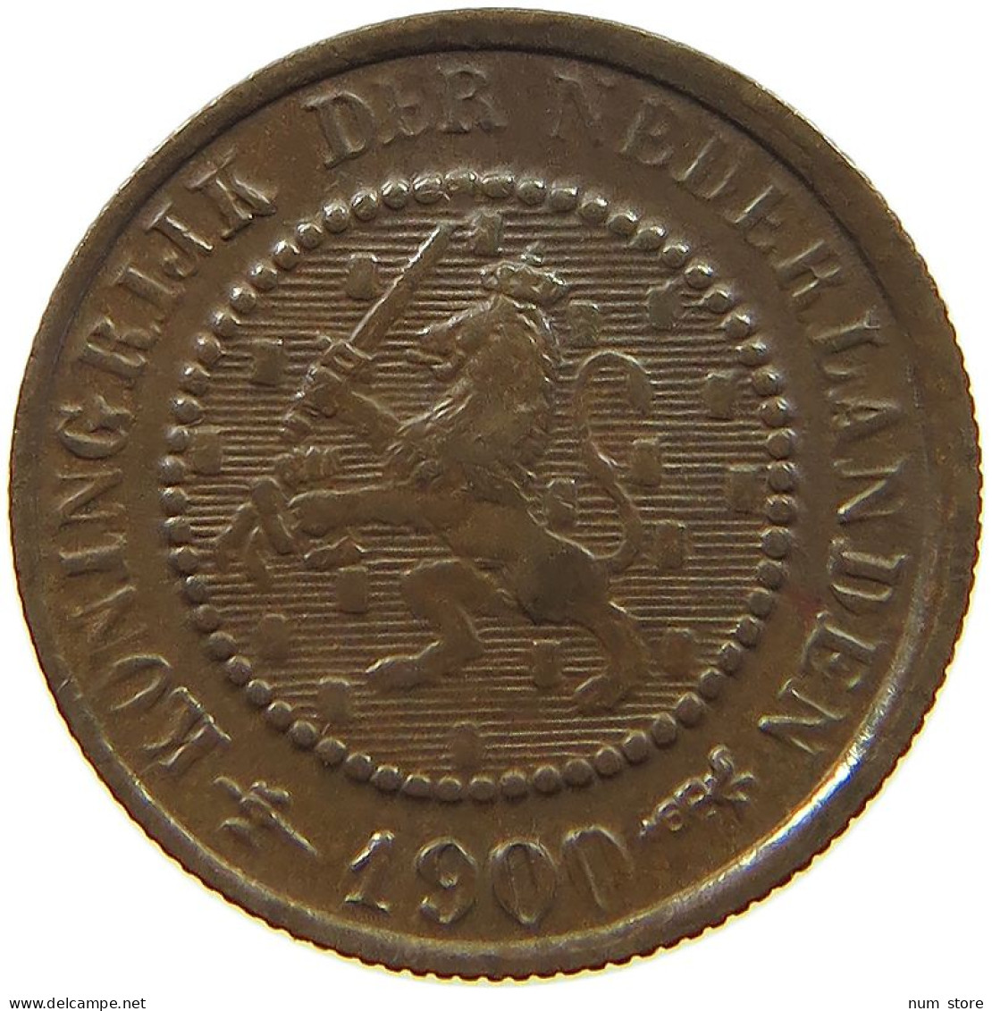 NETHERLANDS 1/2 CENT 1900 Wilhelmina 1890-1948 #a015 0253 - 0.5 Cent