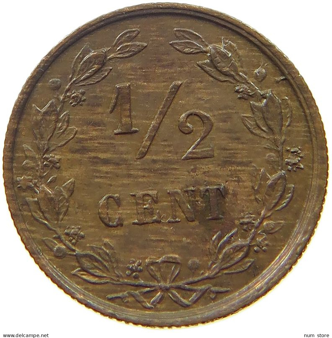 NETHERLANDS 1/2 CENT 1884 Willem III. 1849-1890 #s052 0421 - 1849-1890 : Willem III