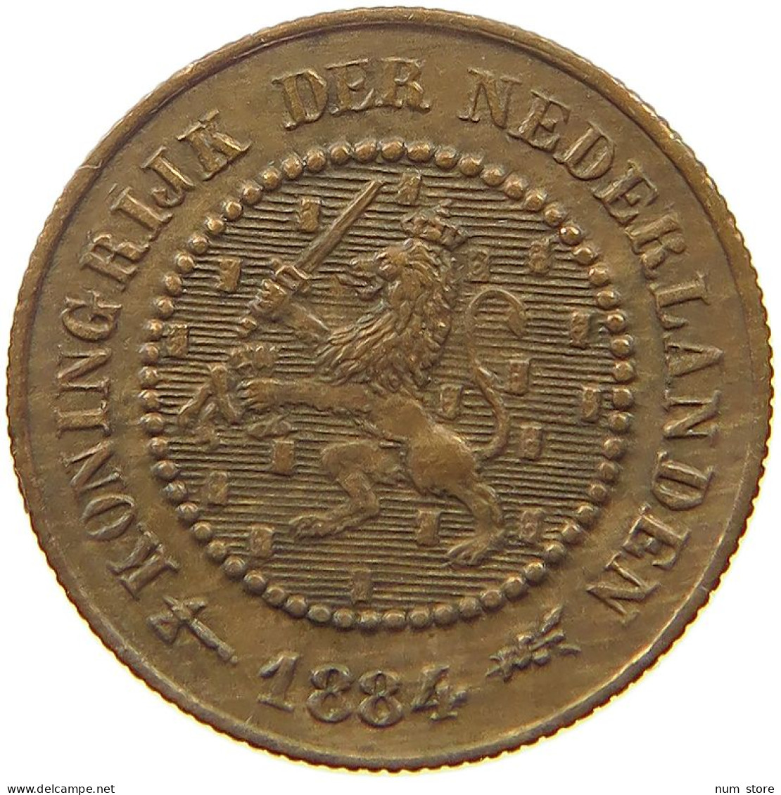 NETHERLANDS 1/2 CENT 1884 Willem III. 1849-1890 #s052 0421 - 1849-1890 : Willem III