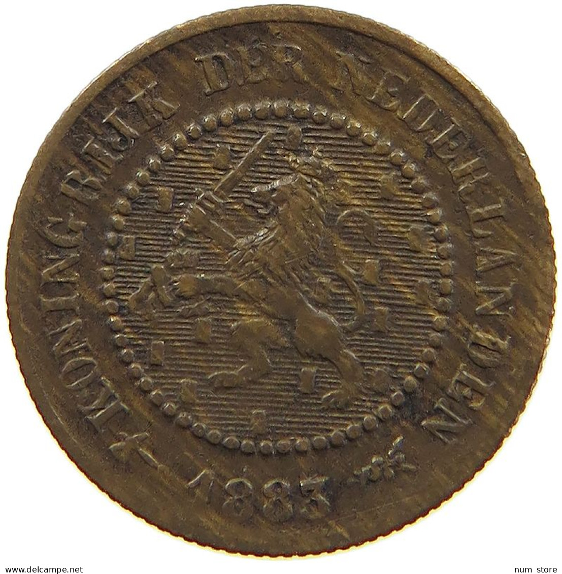 NETHERLANDS 1/2 CENT 1883 Willem III. 1849-1890 RARE #c065 0155 - 1849-1890 : Willem III