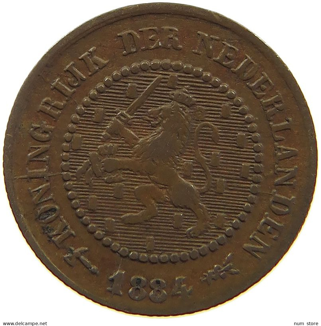 NETHERLANDS 1/2 CENT 1884 Willem III. 1849-1890 #a086 0199 - 1849-1890 : Willem III