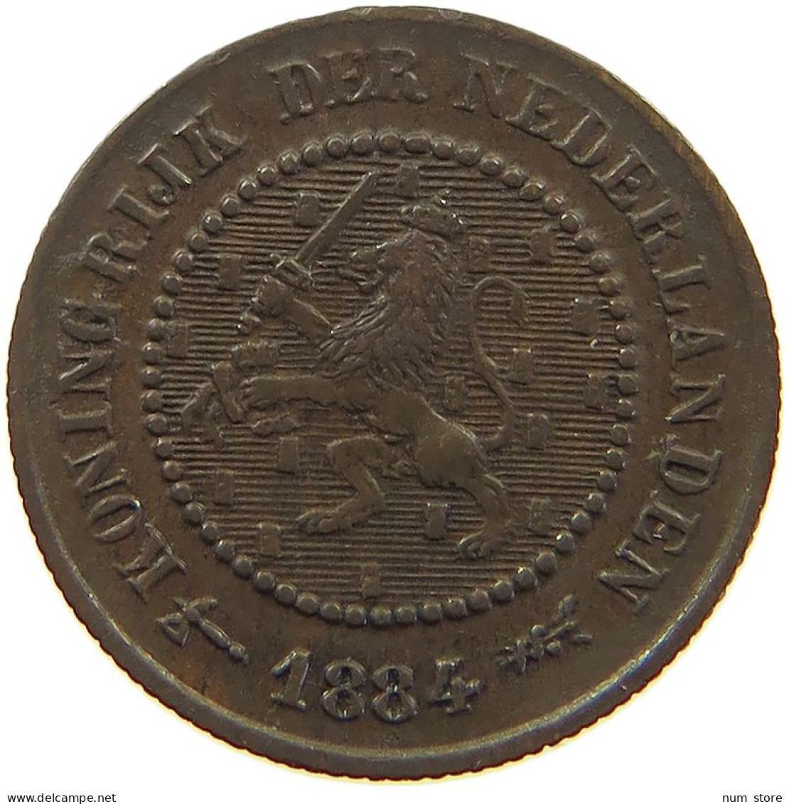 NETHERLANDS 1/2 CENT 1884 Willem III. 1849-1890 #a067 0491 - 1849-1890 : Willem III