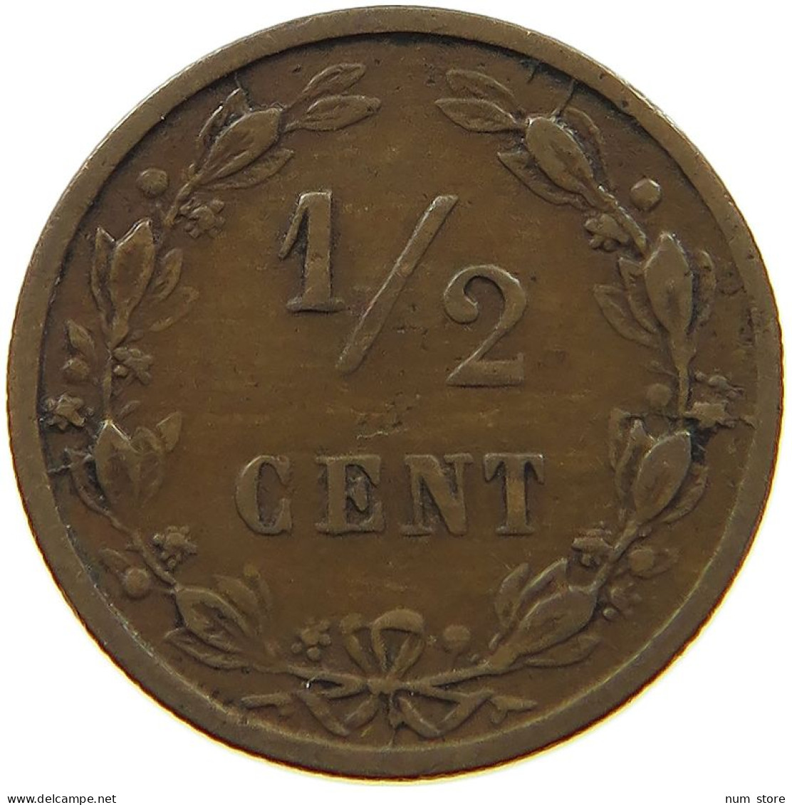 NETHERLANDS 1/2 CENT 1884 Willem III. 1849-1890 #a015 0259 - 1849-1890 : Willem III