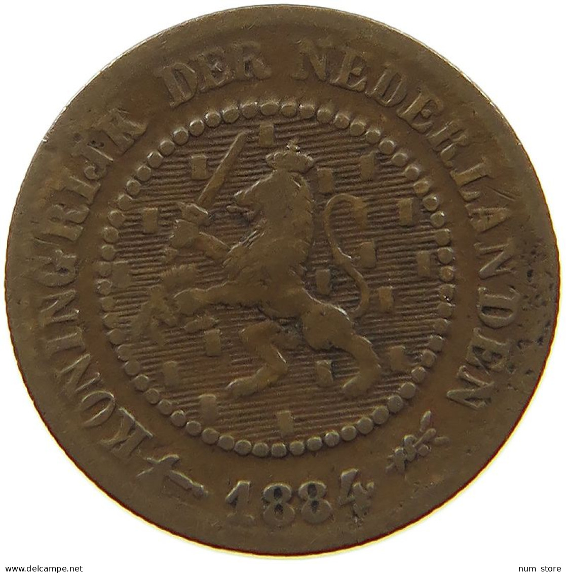 NETHERLANDS 1/2 CENT 1884 Willem III. 1849-1890 #a015 0259 - 1849-1890 : Willem III