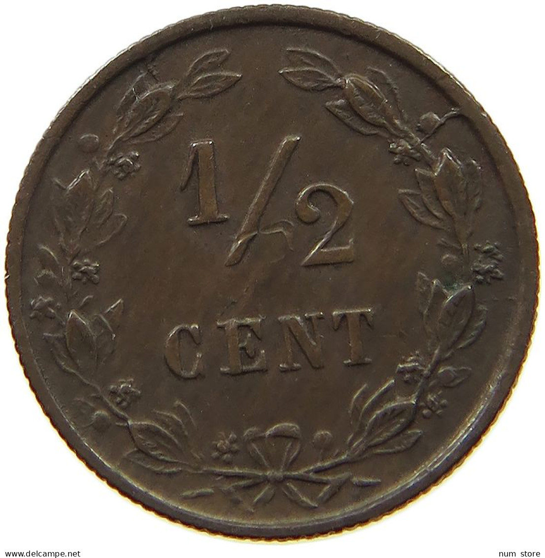 NETHERLANDS 1/2 CENT 1884 Willem III. 1849-1890 #a015 0261 - 1849-1890 : Willem III