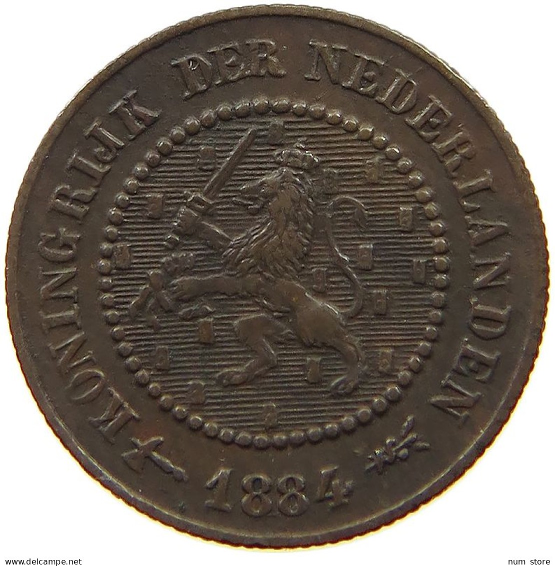 NETHERLANDS 1/2 CENT 1884 Willem III. 1849-1890 #a015 0261 - 1849-1890 : Willem III