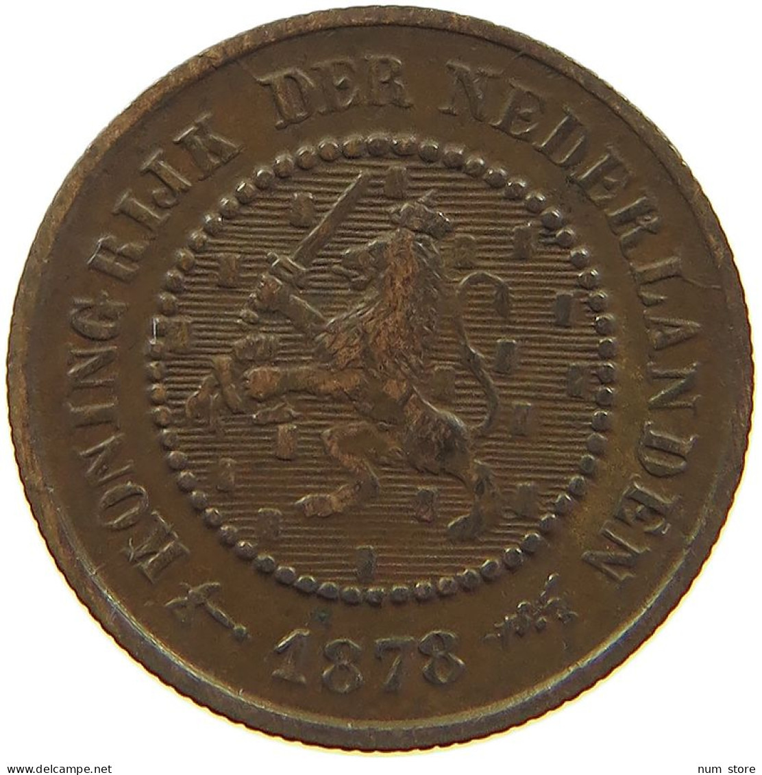 NETHERLANDS 1/2 CENT 1878 Willem III. 1849-1890 #a086 0195 - 1849-1890 : Willem III