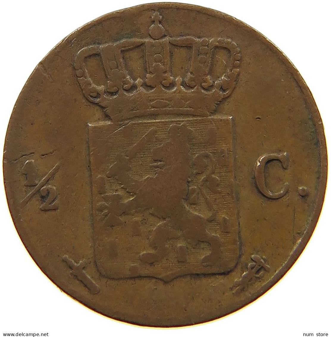 NETHERLANDS 1/2 CENT 1869 Willem III. 1849-1890 #t161 0431 - 1849-1890 : Willem III