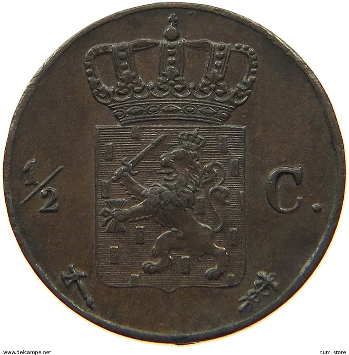 NETHERLANDS 1/2 CENT 1877 Willem III. 1849-1890 #t057 0171 - 1849-1890 : Willem III