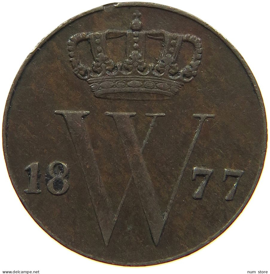 NETHERLANDS 1/2 CENT 1877 Willem III. 1849-1890 #t083 0505 - 1849-1890 : Willem III