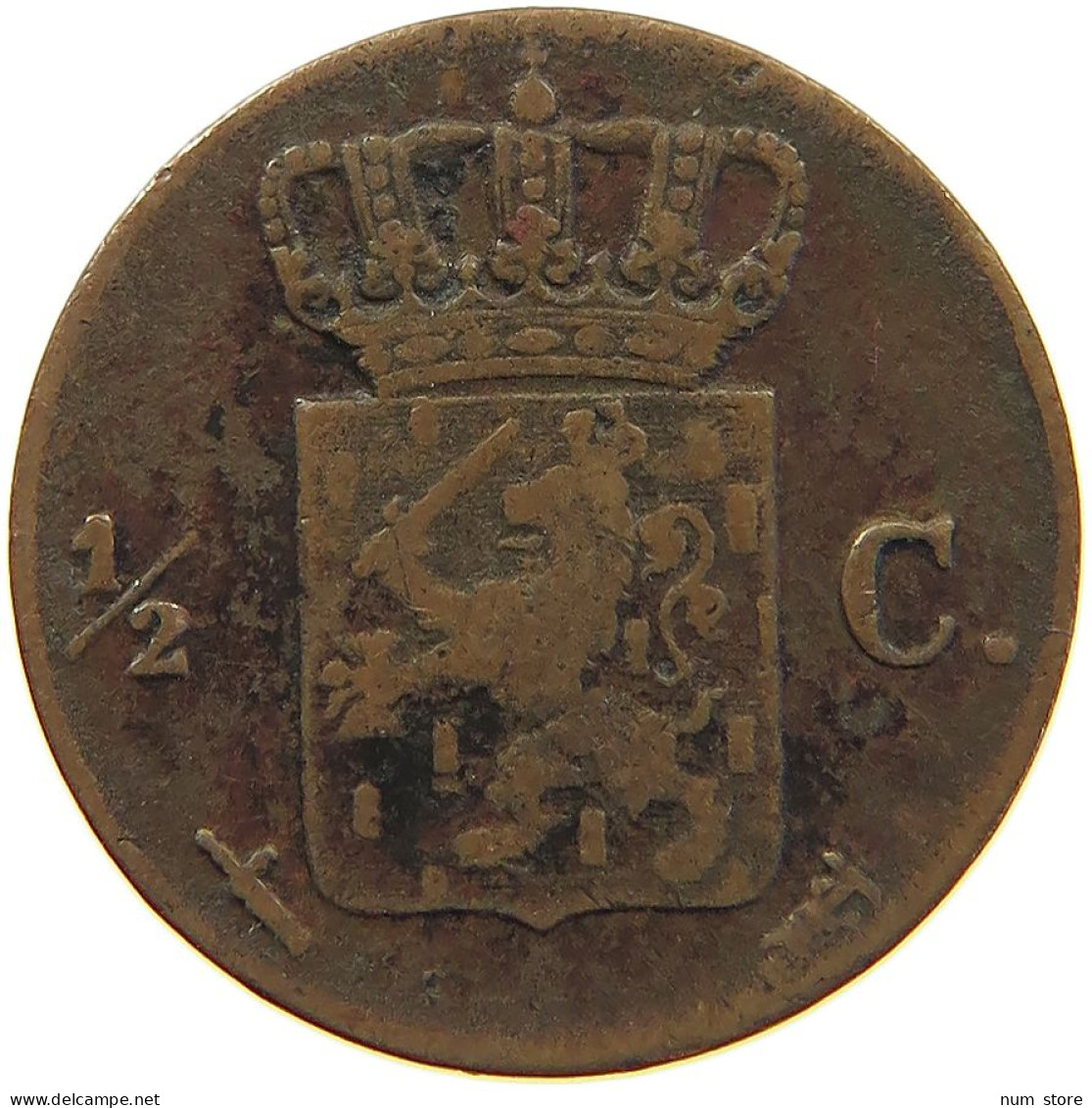 NETHERLANDS 1/2 CENT 1869 Willem III. 1849-1890 #c016 0585 - 1849-1890 : Willem III