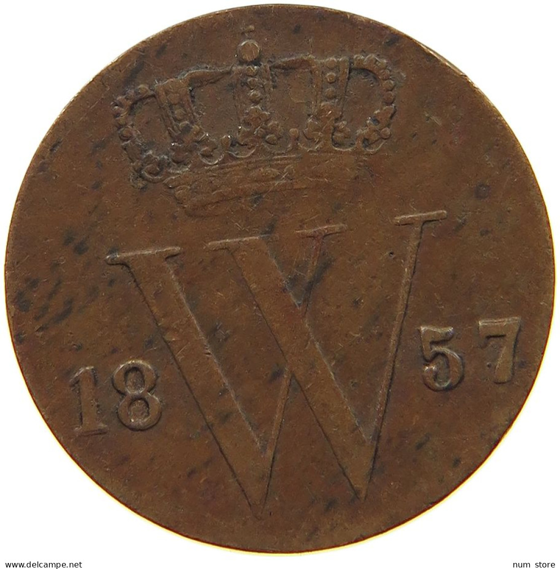 NETHERLANDS 1/2 CENT 1857 Willem III. 1849-1890 #t140 0615 - 1849-1890 : Willem III