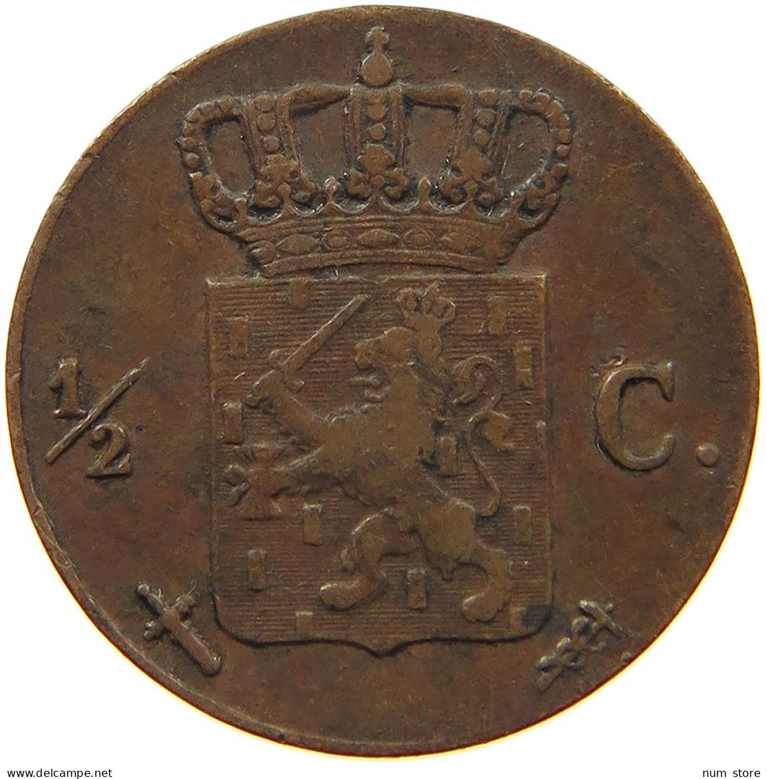 NETHERLANDS 1/2 CENT 1857 Willem III. 1849-1890 #t140 0615 - 1849-1890 : Willem III