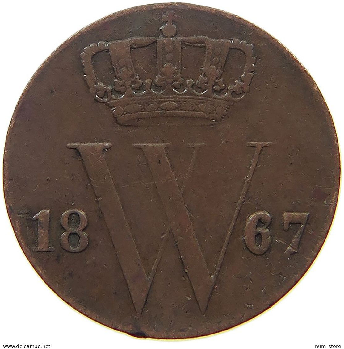NETHERLANDS 1/2 CENT 1867 Willem III. 1849-1890 #s051 0959 - 1849-1890 : Willem III