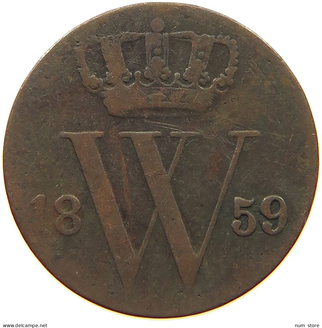 NETHERLANDS 1/2 CENT 1859 Willem III. 1849-1890 #c084 0499 - 1849-1890 : Willem III