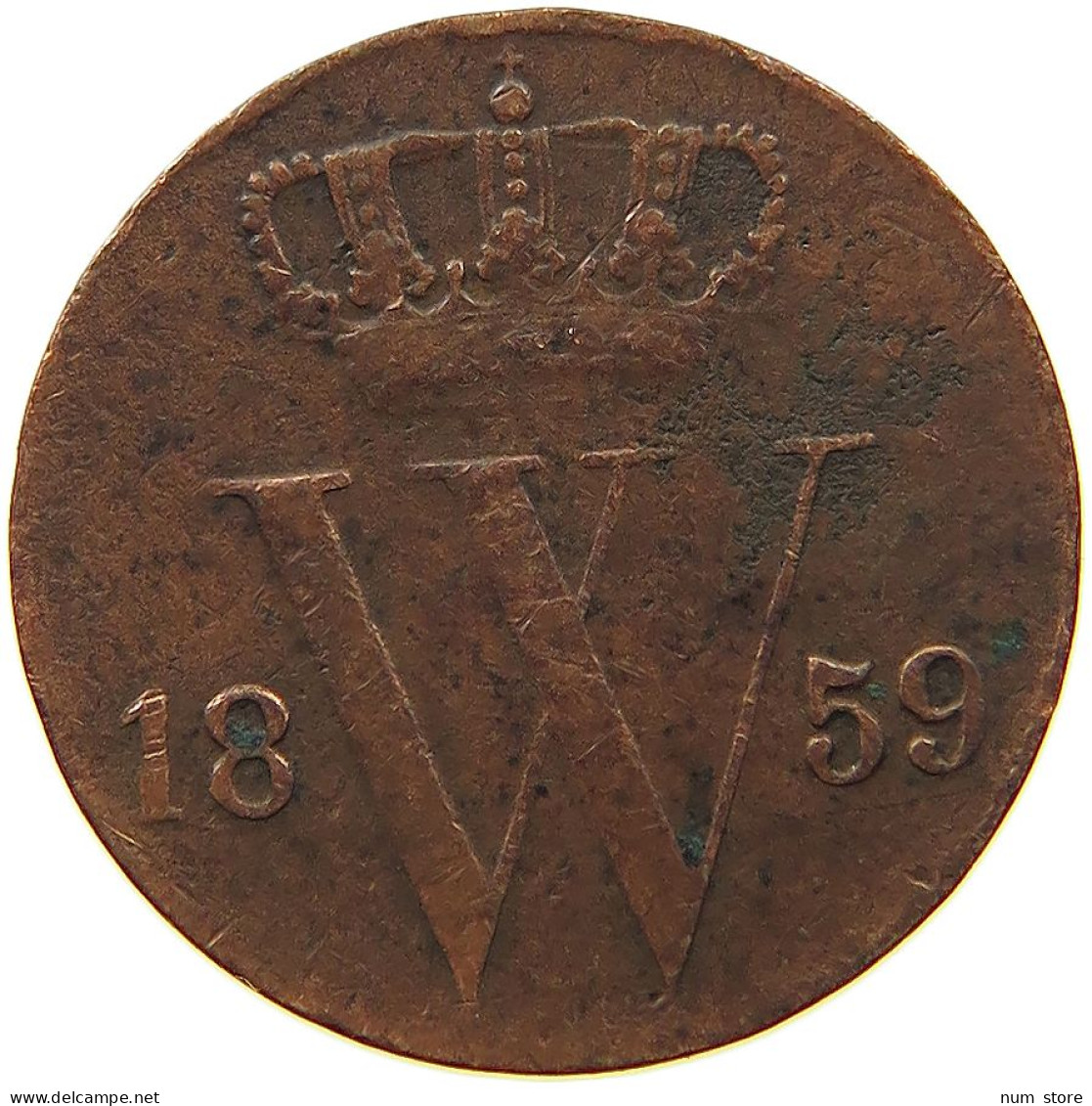 NETHERLANDS 1/2 CENT 1859 Willem III. 1849-1890 #s037 0099 - 1849-1890 : Willem III