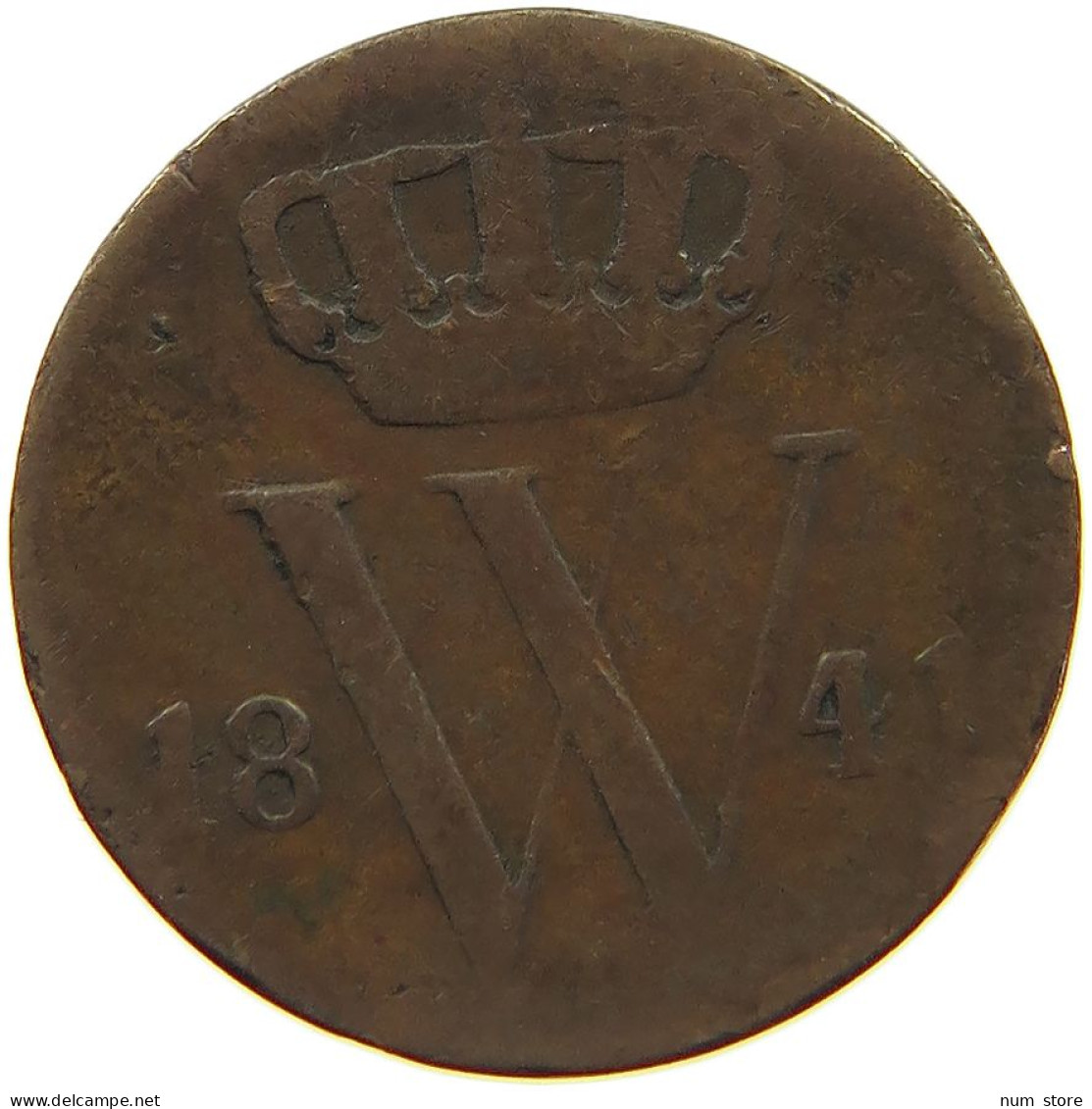 NETHERLANDS 1/2 CENT 1841 WILLEM II. 1840-1849 #c022 0683 - 1840-1849: Willem II