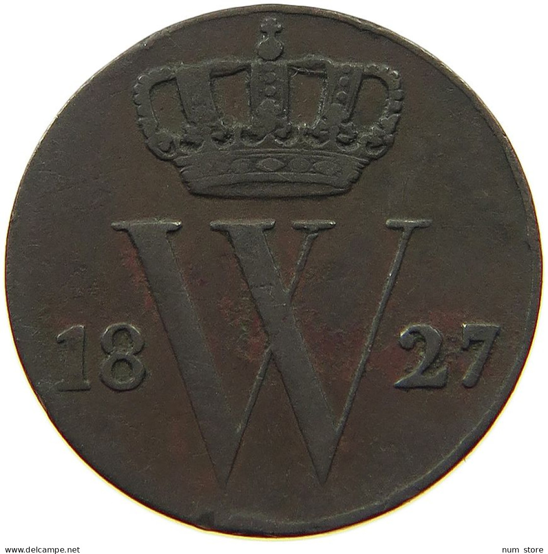 NETHERLANDS 1/2 CENT 1827 WILLEM I. 1815-1840 #t060 0085 - 1815-1840 : Willem I