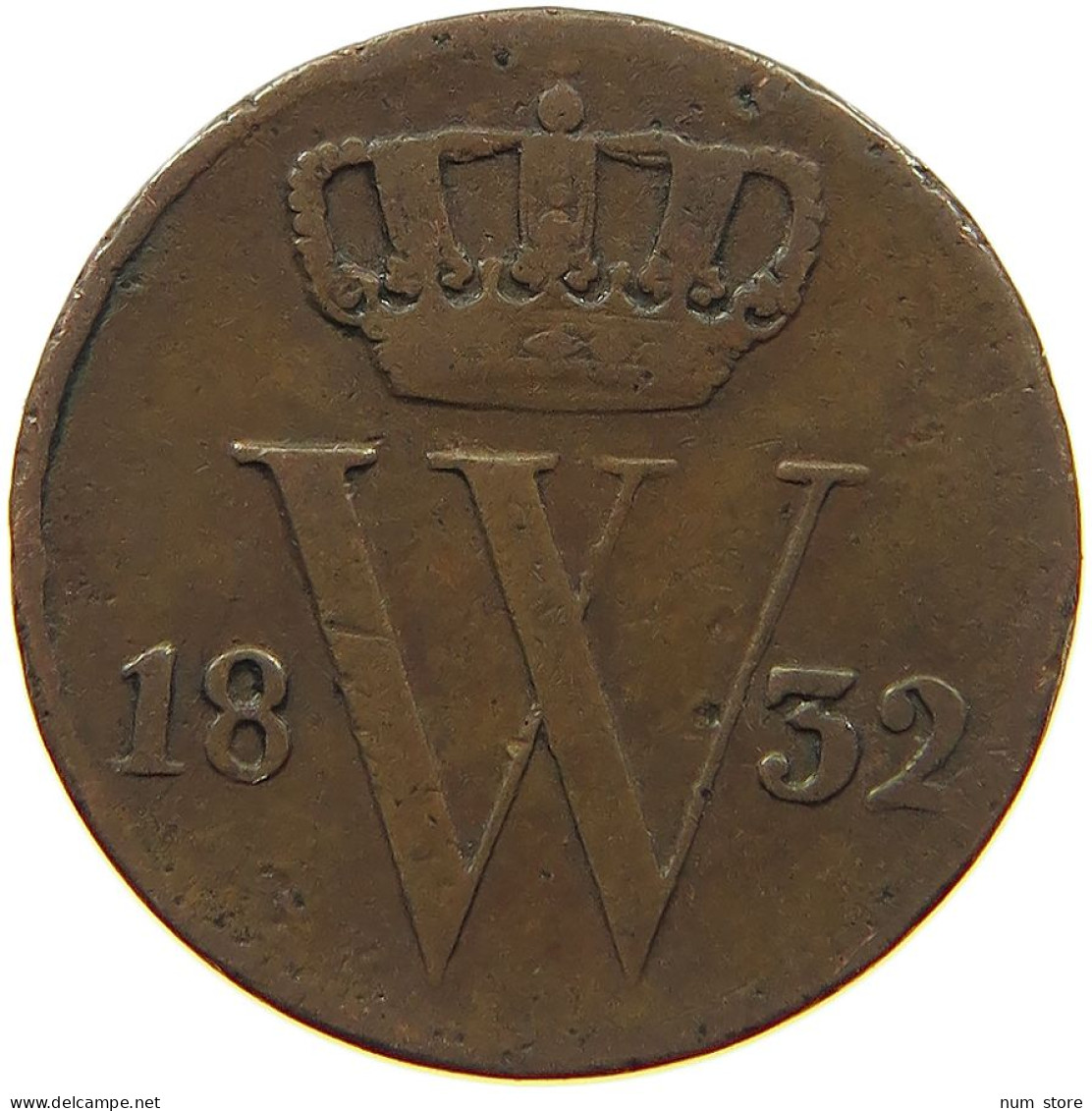 NETHERLANDS 1/2 CENT 1832 WILLEM I. 1815-1840 #s079 0061 - 1815-1840: Willem I.