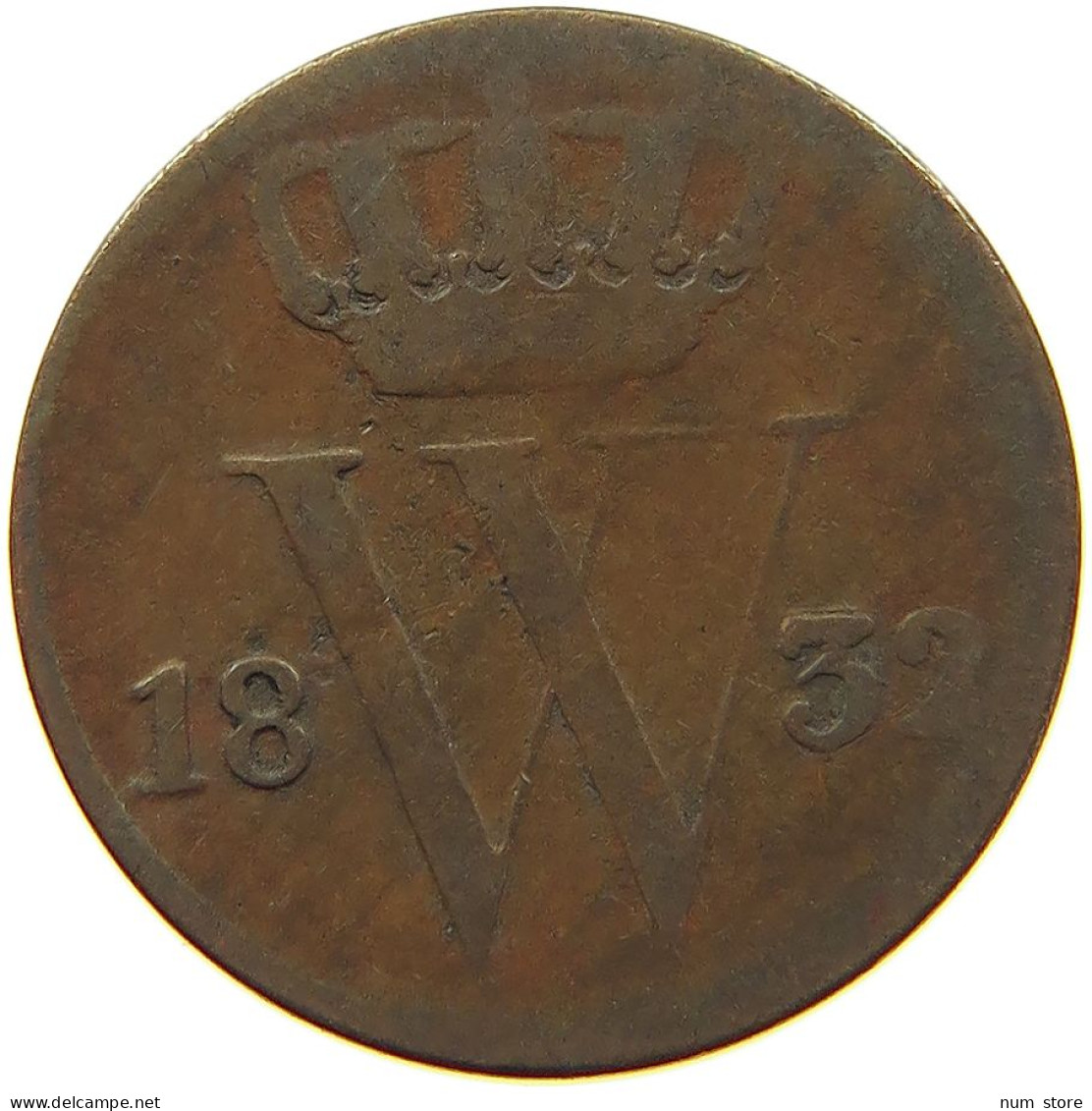 NETHERLANDS 1/2 CENT 1832 WILLEM I. 1815-1840 #s021 0221 - 1815-1840: Willem I.