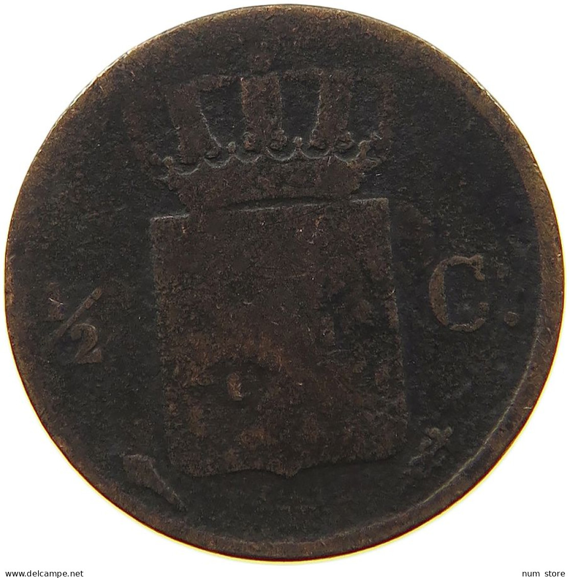 NETHERLANDS 1/2 CENT 1824 WILLEM I. 1815-1840 #a015 0437 - 1815-1840 : Willem I