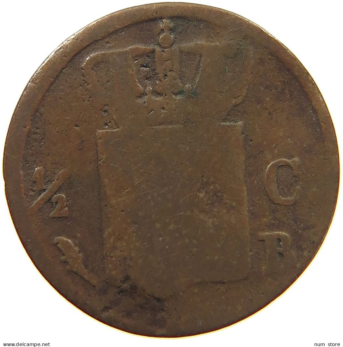 NETHERLANDS 1/2 CENT 1823 B WILLEM I. 1815-1840 #c014 0027 - 1815-1840 : Willem I