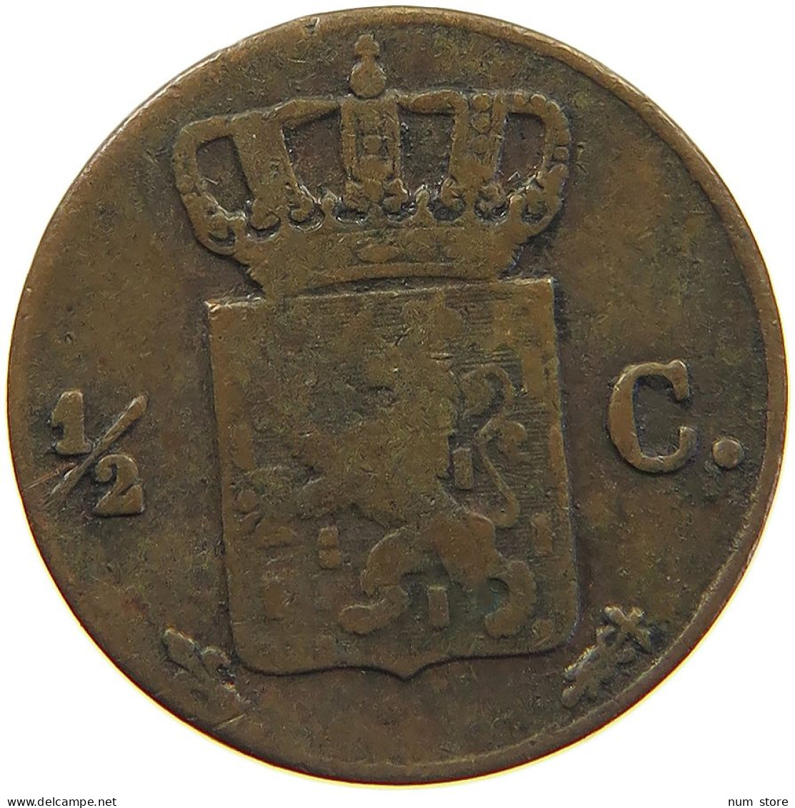 NETHERLANDS 1/2 CENT 1841 WILLEM II. 1840-1849 #c016 0583 - 1840-1849: Willem II