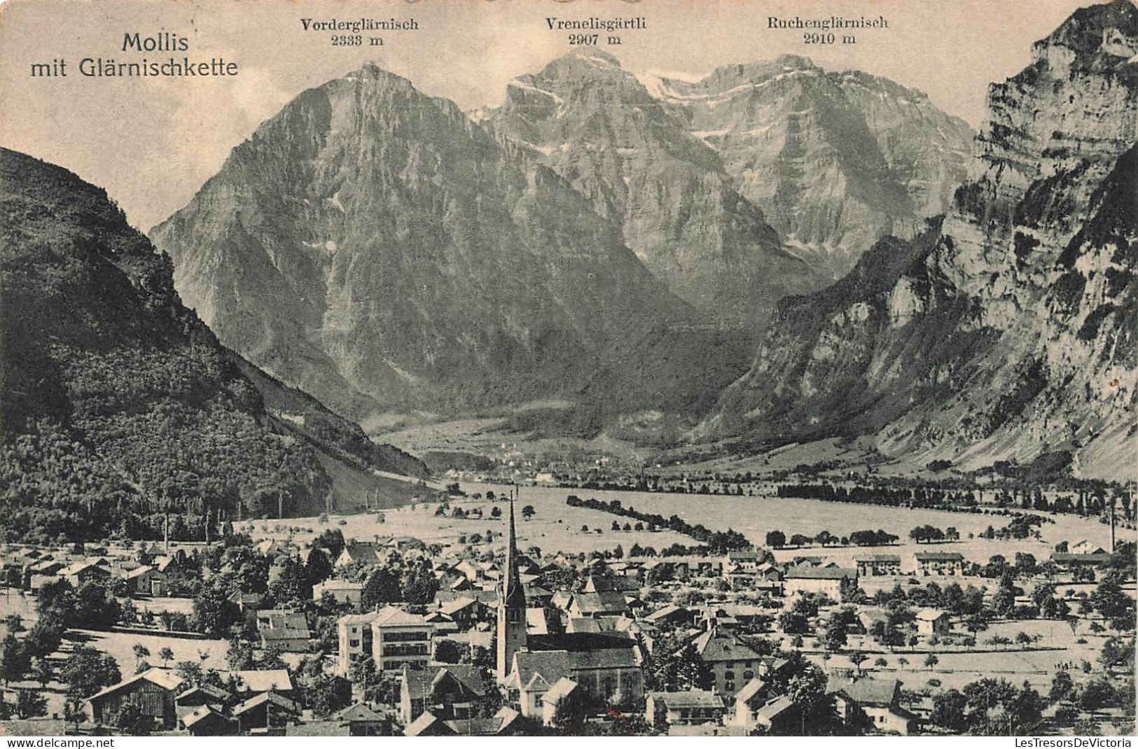 SUISSE -  Mollis Mit Glärnischkette - Vorderglärnisch - Vrenelisgärtli - Ruchenglärnisch - Carte Postale Ancienne - Mollis