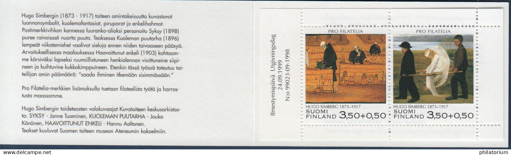 Finlande, Suomi Finland, Yv 1457, 1458, Mi MH 55 (1491, 1492), **, Hugo Simberg, - Booklets