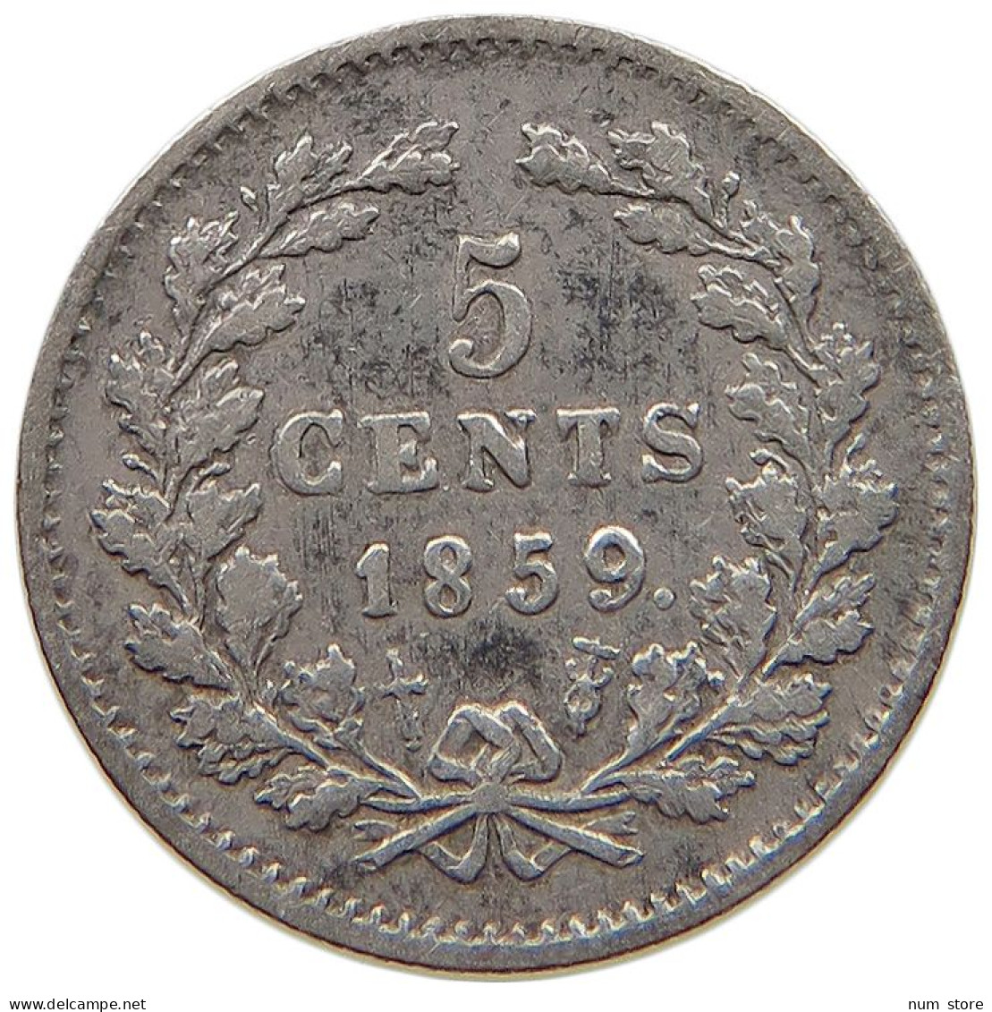 NETHERLANDS 5 CENTS 1859 Willem III. 1849-1890 #t112 1495 - 1849-1890 : Willem III