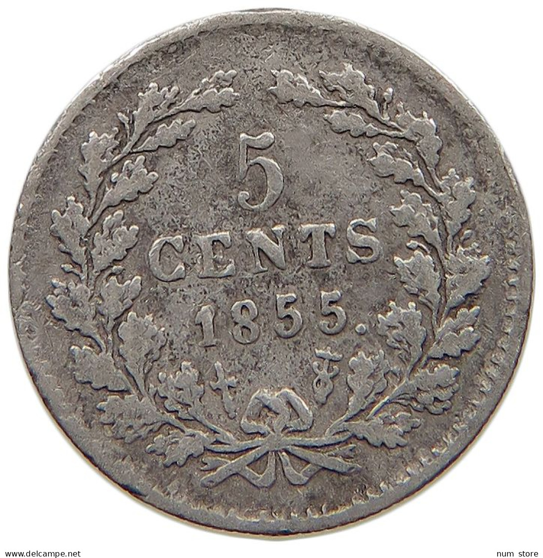 NETHERLANDS 5 CENTS 1855 Willem III. 1849-1890 #c004 0197 - 1849-1890 : Willem III