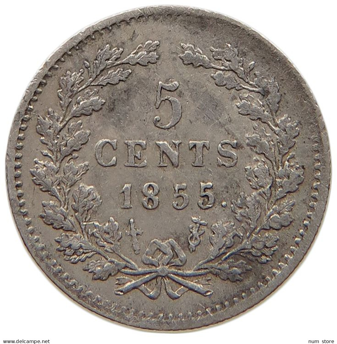 NETHERLANDS 5 CENTS 1855 Willem III. 1849-1890 #c018 0343 - 1849-1890 : Willem III