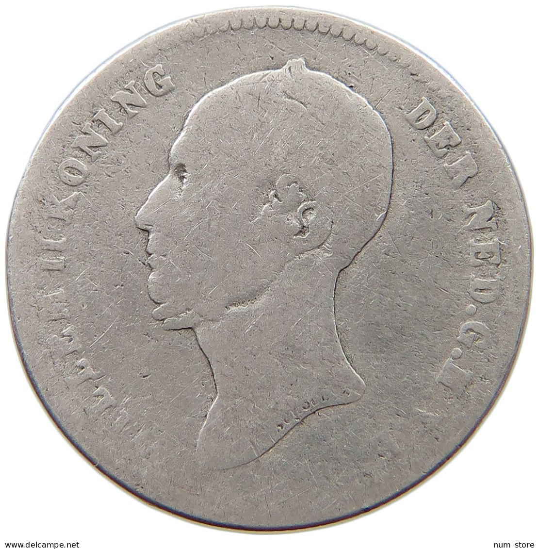 NETHERLANDS 25 CENTS 1849 WILLEM II. 1840-1849 #s049 0555 - 1840-1849 : Willem II