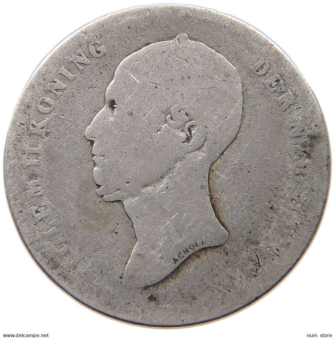 NETHERLANDS 25 CENTS 1849 WILLEM II. 1840-1849 #s049 0587 - 1840-1849: Willem II