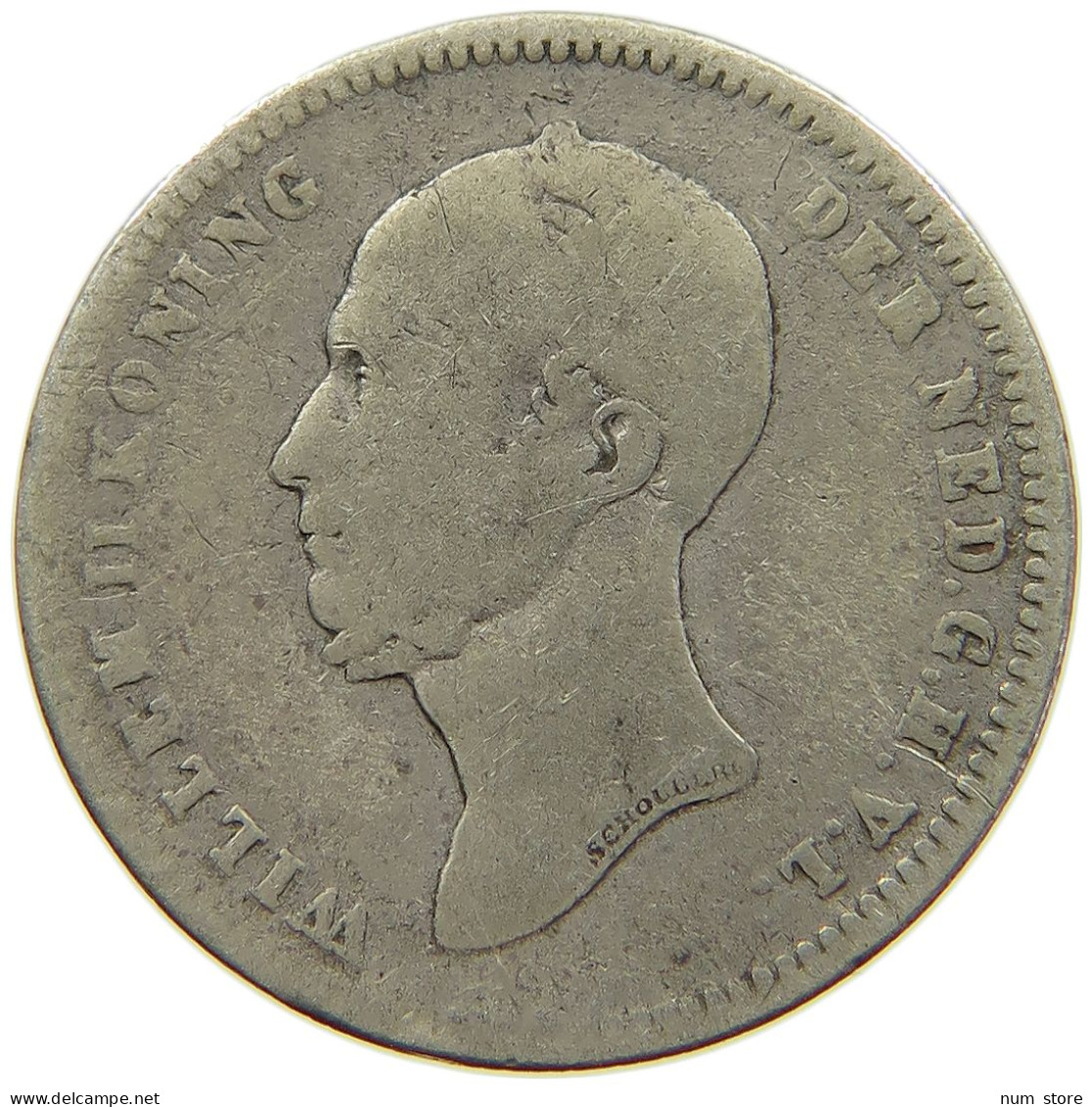 NETHERLANDS 25 CENTS 1848 WILLEM II. 1840-1849 #a087 0513 - 1840-1849: Willem II.