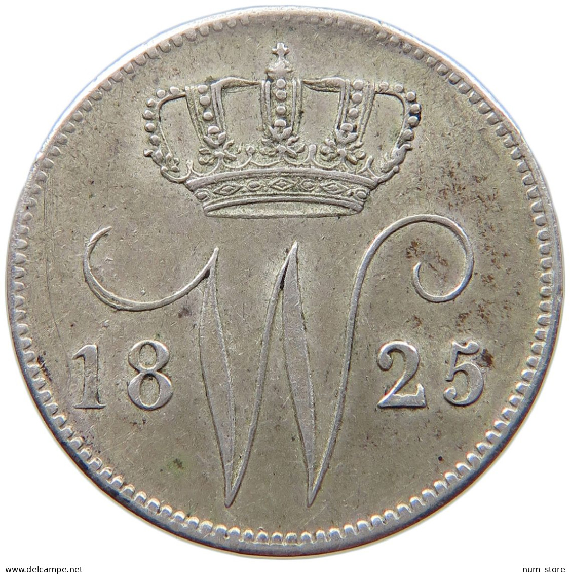 NETHERLANDS 25 CENTS 1825 WILLEM I. 1815-1840 #t083 0101 - 1815-1840: Willem I.