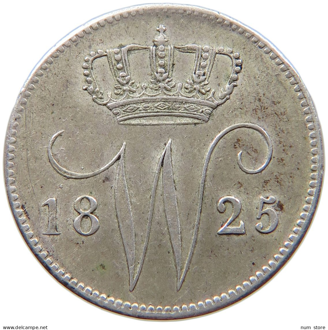 NETHERLANDS 25 CENTS 1825 WILLEM I. 1815-1840 #t083 0101 - 1815-1840 : Willem I