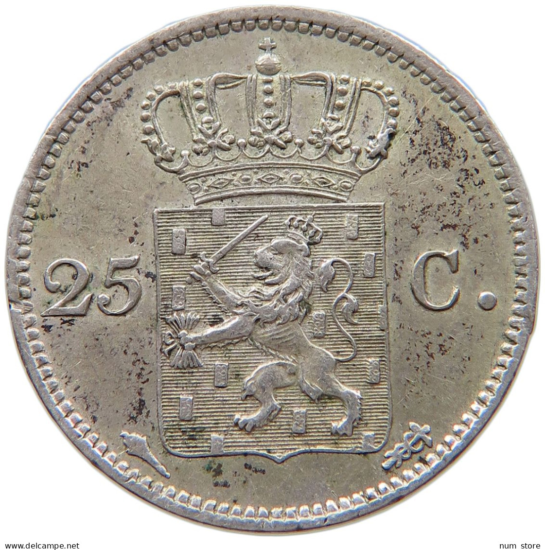 NETHERLANDS 25 CENTS 1825 WILLEM I. 1815-1840 #t083 0101 - 1815-1840: Willem I.