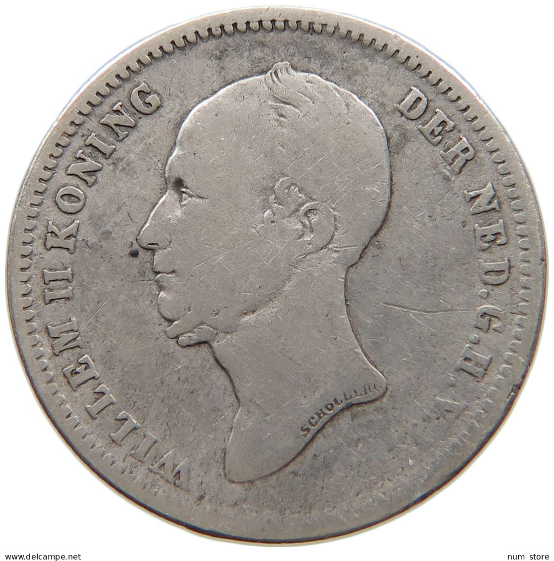 NETHERLANDS 25 CENTS 1848 WILLEM II. 1840-1849 #t140 0661 - 1840-1849: Willem II.