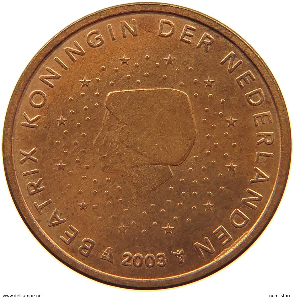 NETHERLANDS 2 CENTS 2003 DOUBLE STRUCK HEAD MINTING ERROR #a085 0903 - Pays-Bas