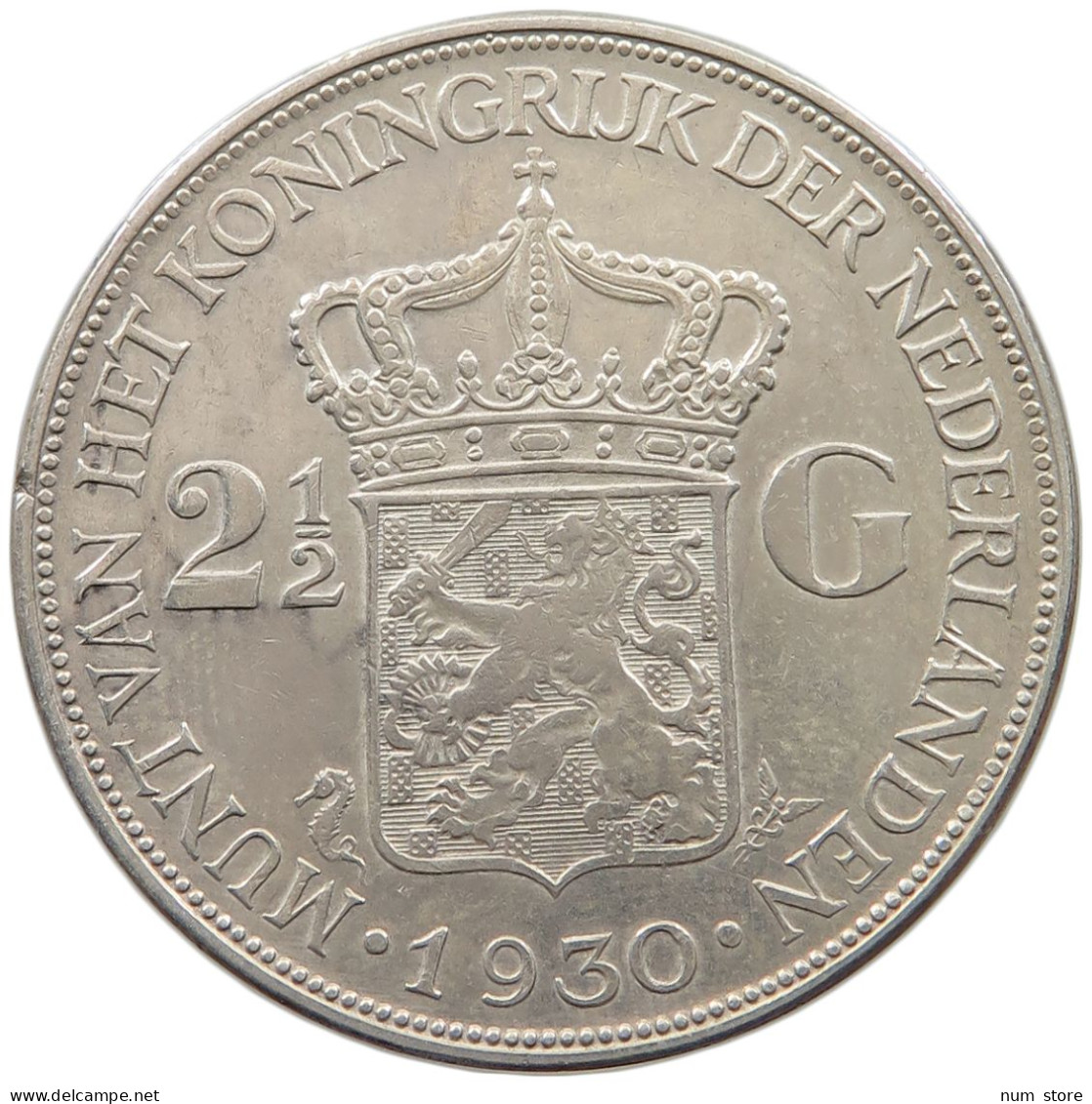 NETHERLANDS 2 1/2 GULDEN 1930 Wilhelmina 1890-1948 #c007 0439 - 2 1/2 Gulden