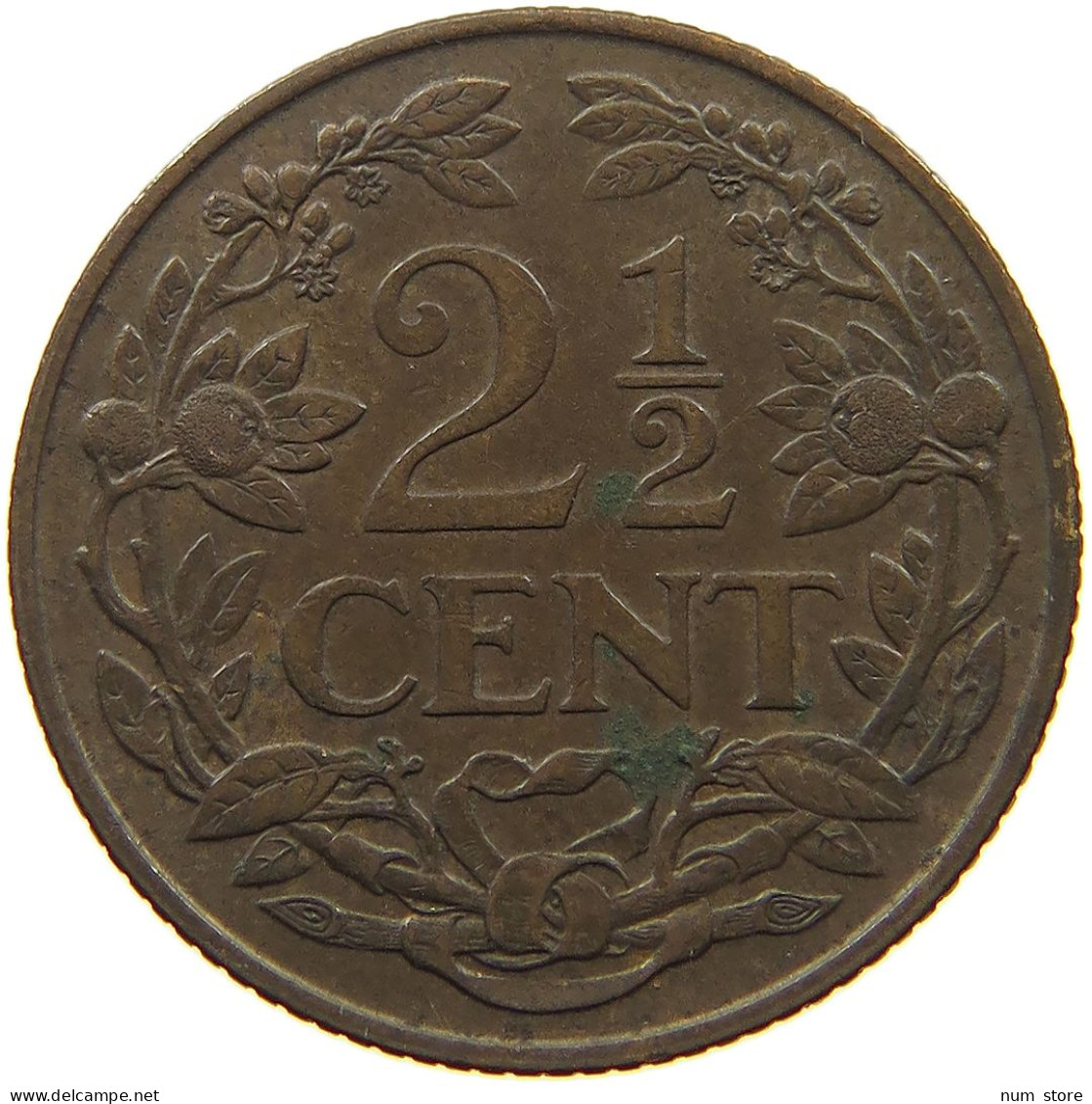 NETHERLANDS 2 1/2 CENTS 1941 Wilhelmina 1890-1948 #a095 0333 - 2.5 Cent