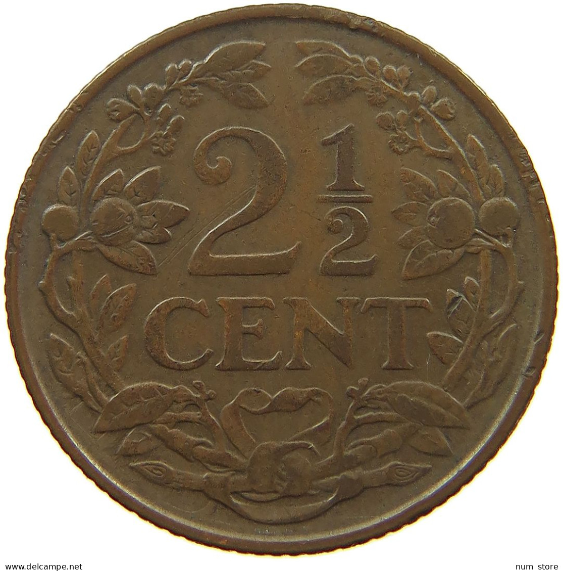 NETHERLANDS 2 1/2 CENTS 1929 Wilhelmina 1890-1948 #a085 0105 - 2.5 Cent