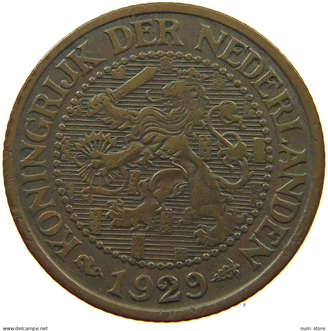 NETHERLANDS 2 1/2 CENTS 1929 Wilhelmina 1890-1948 #a085 0105 - 2.5 Cent