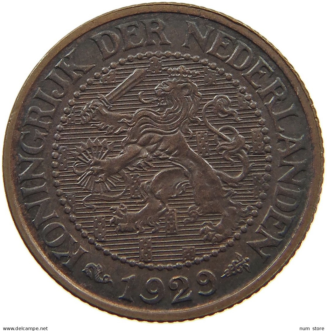 NETHERLANDS 2 1/2 CENTS 1929 Wilhelmina 1890-1948 #c080 0515 - 2.5 Cent