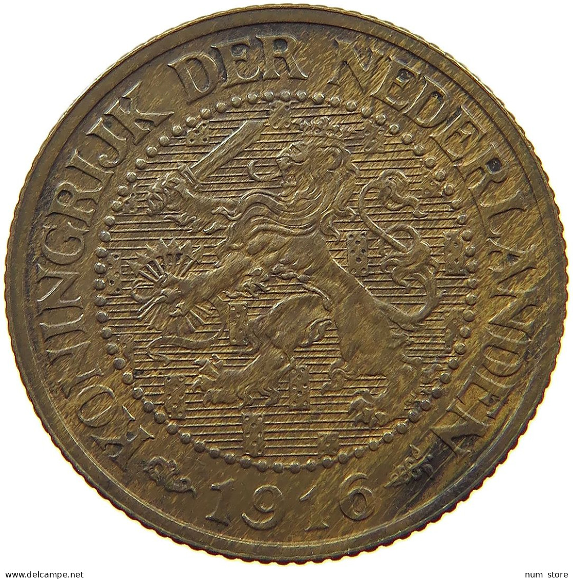 NETHERLANDS 2 1/2 CENTS 1916 Wilhelmina 1890-1948 #s060 0111 - 2.5 Cent
