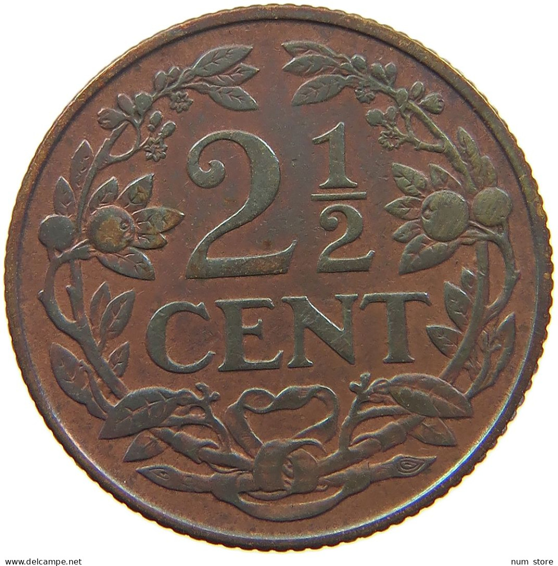 NETHERLANDS 2 1/2 CENTS 1929 Wilhelmina 1890-1948 #a062 0559 - 2.5 Centavos